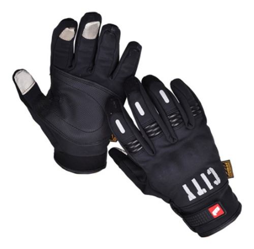 Guantes City Semi Impermeable Táctil Protección Moto