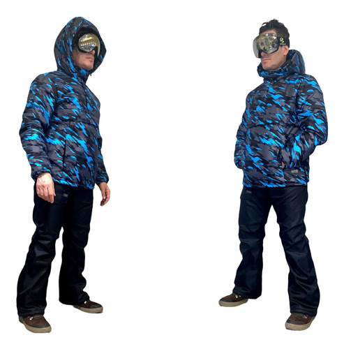 Campera Hombre Ski Snowboard  Nieve Anorak Azul - Jeans710