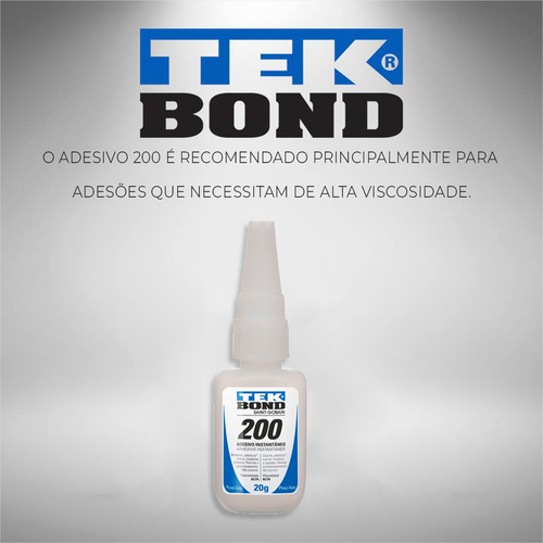 Cola Adesivo Instantâneo Tek Bond 200 Multiuso 20g - 6 Und