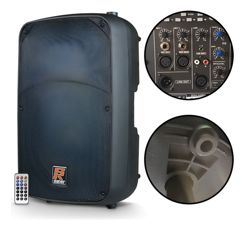 Kit 2 Caixas Ativas Sr315-a Staner 600w Rms + 2 Tripés