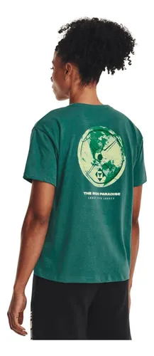 Camiseta Ua Pjt Rock Globe Ss Verde Mujer 1376917-722-5vr