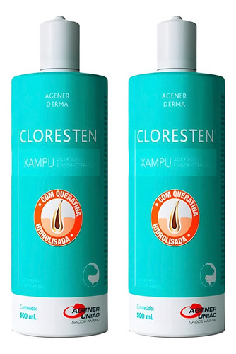 Agener Kit 2 Shampoo Cloresten 500ml Fragrância Neutro