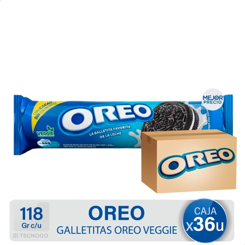 Caja Galletitas Oreo Original Veggie Veganas - Mejor Precio