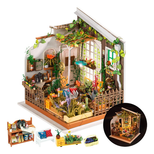 Kit Casa Miniatura Rolife Jardín De Miller 19.5x18.3x20.8cm