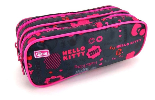 Estojo Escolar Hello Kitty Samrio Duplo Ref 47062015 Tilibra