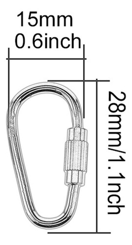 20 Piezas Pequeño Mosquetón De Bloqueo Anillos D Mini
