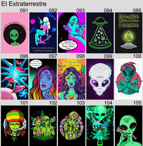 Imagem 7 de 10 de Kit 10 Placas Decorativas Et Extraterrestre Alien