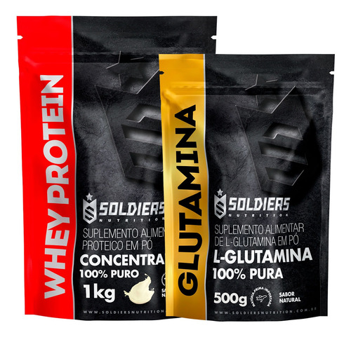 Kit: Whey Protein Concentrado 1kg + Glutamina 500g