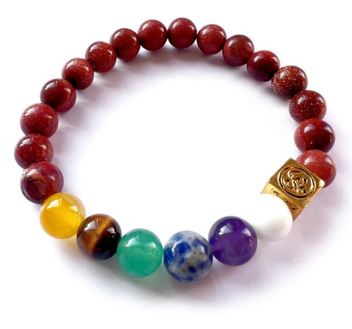 Pulsera De Protección Polvo De Oro 7 Chakras / Suerte