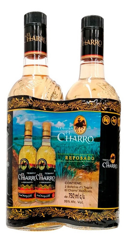 Tequila El Charro Clasico Reposado Duo 750 Ml