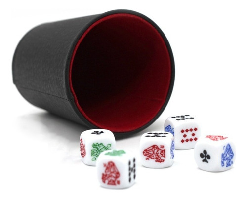 Cacho Yahtzee Juego De Mesa Tatuco Con Paño + 5 Dados Póker