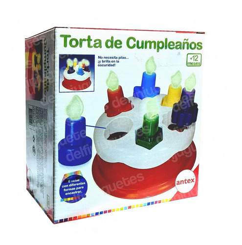 Juego De Encastre Torta Cumpleaños Brilla Oscuridadad Antex