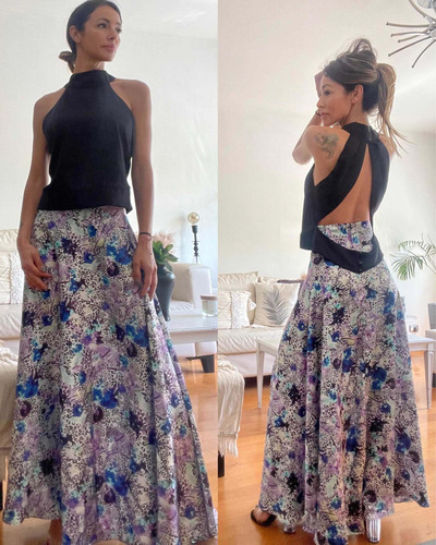 Imagen 5 de 5 de Remera Blusa Mujer Noche Fiesta Eventos Escote Seda Moda