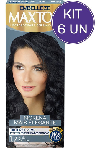 Kit Tinta De Cabelo Maxton Morena +elegante Preto 1.7