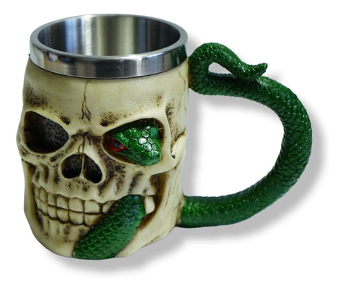 Tazon Mug Calavera  Snake Acero 420cc Ap91