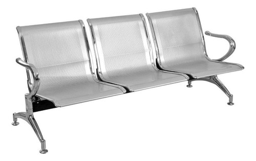 Tandem Prontometal Conforflex 3 Asientos Con Posabrazos Color Gris