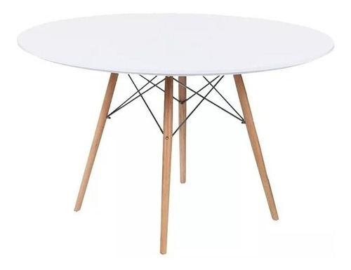 Mesa Eames Tapa Blanca 0,80 Mt De Diámetro - Patas Claras