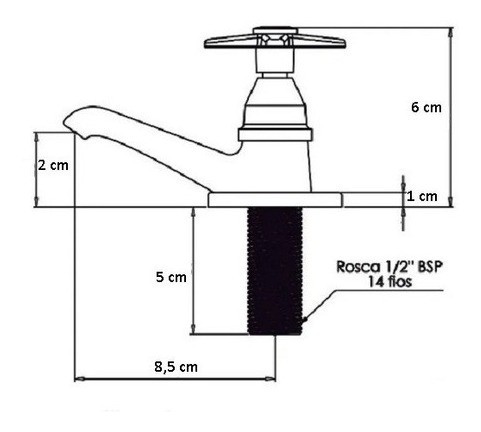 Torneira Lavatório De Bancada 1193 C-23 Metal Cromado