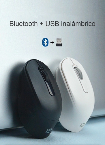 Imagen 5 de 6 de Mouse Silencioso Inalámbrico Dual-modo Bluetooth Y Usb Fude