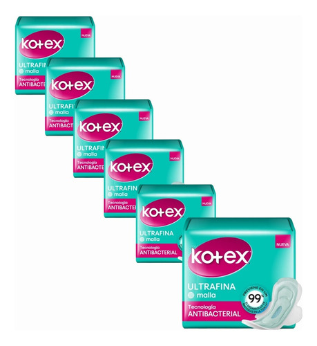 Toallas Higiénicas Kotex Pack X6 X16 Unidades C/u