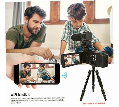Câmera de vídeo, câmera de vídeo colorida Hdr-Ae8 4k Hd com bateria