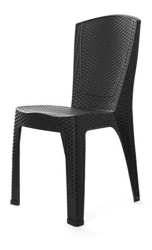 X6 Sillas Plástica Reforzada Apilable Símil Rattan Jardin