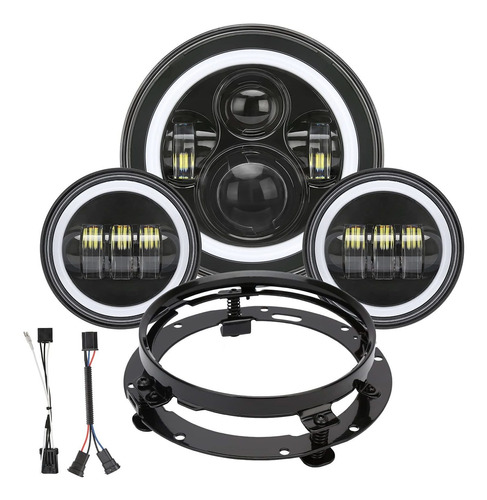 Suparee 7 Pulgadas Led Faro + 2 Piezas 4.5 Pulgadas Kit De L