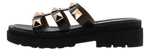 Sandalia Gillio Con Estoperoles Mod. 16502 Color Negro