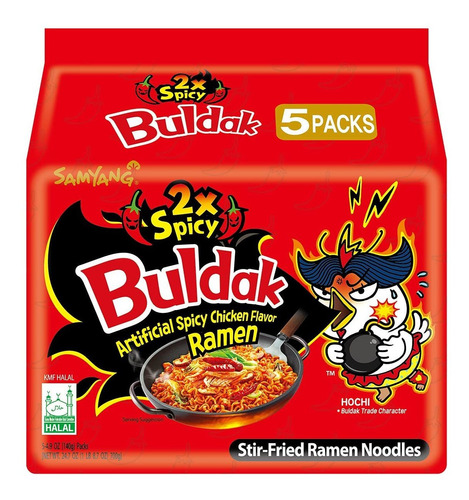 Fideos Samyang Extrapicante De Pollo Asado 5 Empaques