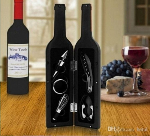 Set Para Vino 5 Piezas En Estuche Tipo Botella 3/4 Excelente