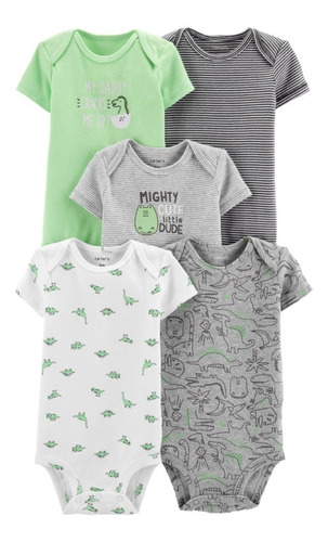 Kit Body Carters C/ 5 Manga Curta Menina Roupa Verao Bebe