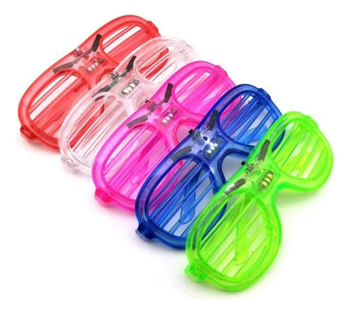 Lentes Led Colores Hora Loca 6 Unidades 