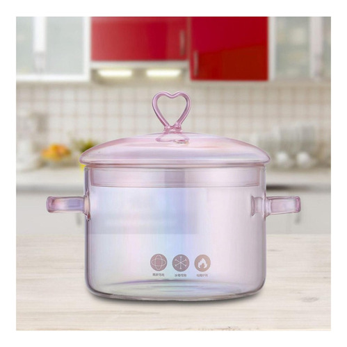 Olla De Vidrio Con Tapa, Utensilios De Cocina Resistentes Al