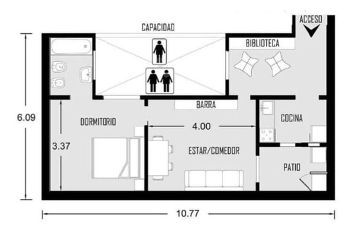 Imagen 23 de 23 de Departamento Un Dormitorio - 54 M2 - Con Patio