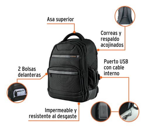 Kit Mochila Porta Laptop Candado Combinación Con Clave
