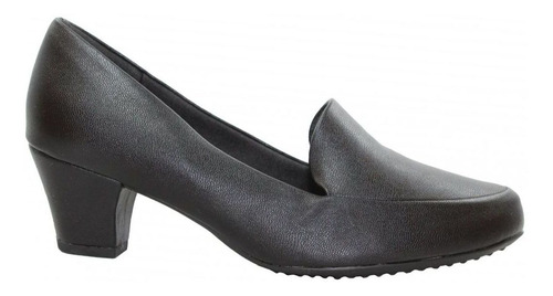 Imagem 3 de 6 de Sapato Feminino Piccadilly Slipper 110102 Salto Médio Preto