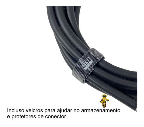 Imagem 2 de 5 de Cabo De Guitarra Violão P10 Blindado 90º Banhado A Ouro 5m