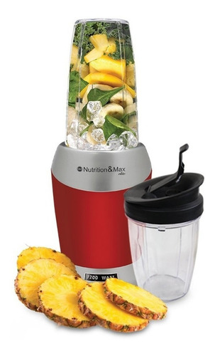 Imagen 1 de 2 de Procesador de alimentos Nutrition & Max Elite 1200W roja