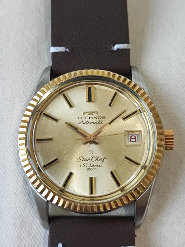 Relógio Technos Automático Star Chief Colecionadores Marrom Dourado Dourado (Usado)