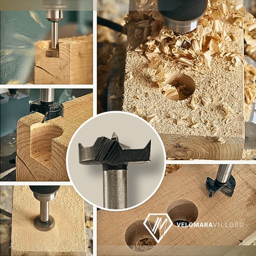 Kit 5 Brocas Forstner Bisagra 15-35 Mm Madera Taladro Router