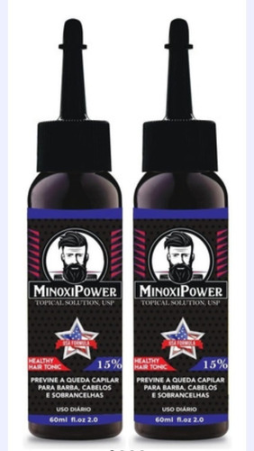 Tônico Capilar Minoxi Power 2 X 60 Ml Cresce Barba E Cabelo Fragrância EXTRATO DE ERVAS