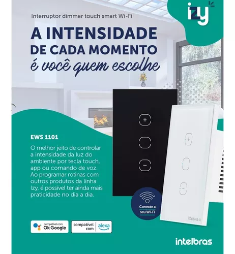 Interruptor Inteligente Intelbras Wi-Fi Smart Branco Compativel