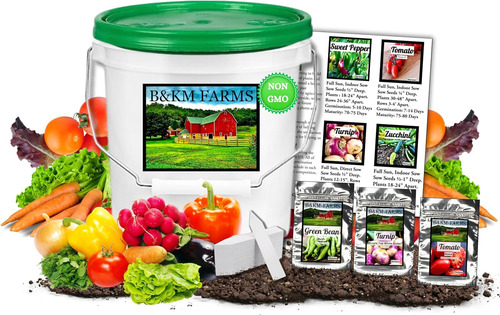 B&km Farms Kit De Semillas De Supervivencia Para Más De 20 0