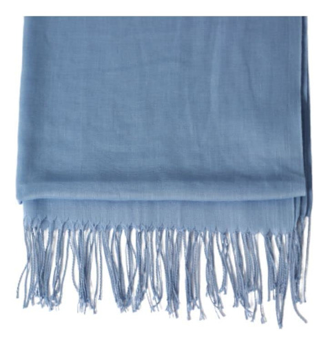 Bufanda De Pashmina Lisa, Ligera Y Con Flecos, Elegante Y