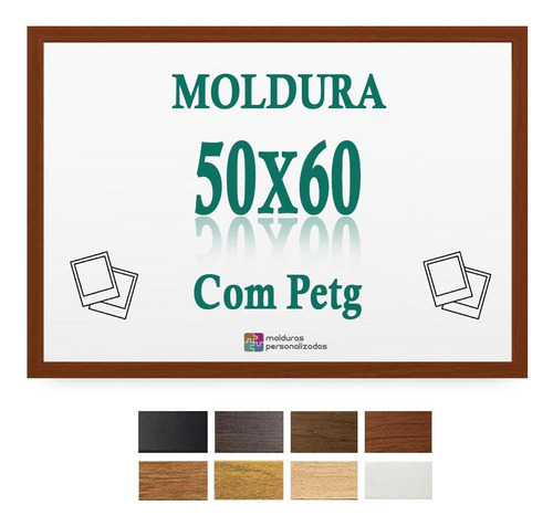 Moldura Chão De Barro 50x60 Cm Para Painel Arte Poster Petg
