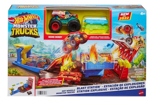 Hot Wheels Monster Trucks Pista Gasolinera Hfb12 Mattel