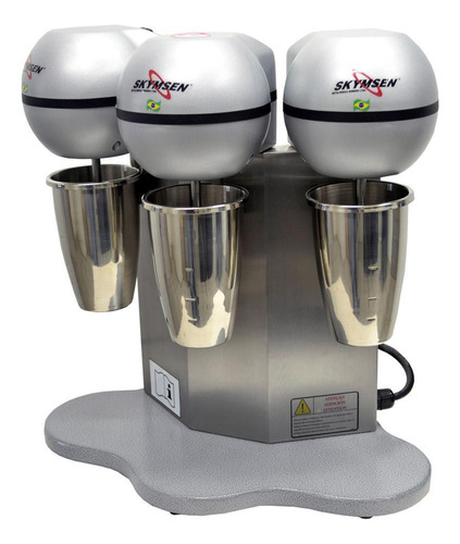 Batedor Milk Shake Copo Inox 3 Hastes Bms-3-n Skymsen 127v