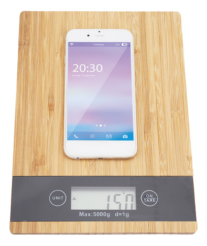 ! Báscula De Pesaje Eléctrica Con Pantalla Led De Bambú For