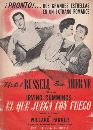 1944 Cine Hoja Publicidad Rosalind Russell What A Woman