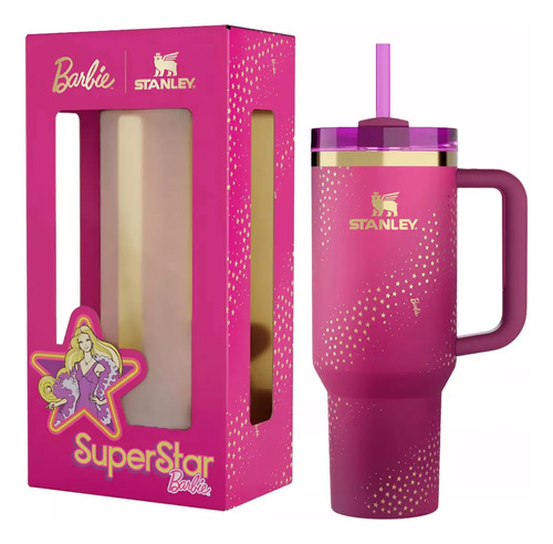 Termo Stanley Barbie 70s Superstar Quencher 1.18 Lts 40oz Rosa Chicle
